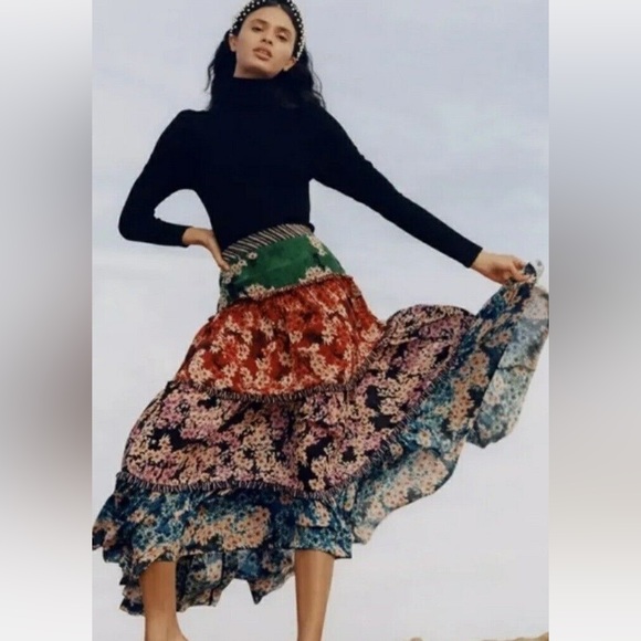 Anthropologie Dresses & Skirts - Anthropologie Bhanuni by Jyoti | Anarose Tiered Maxi Skirt